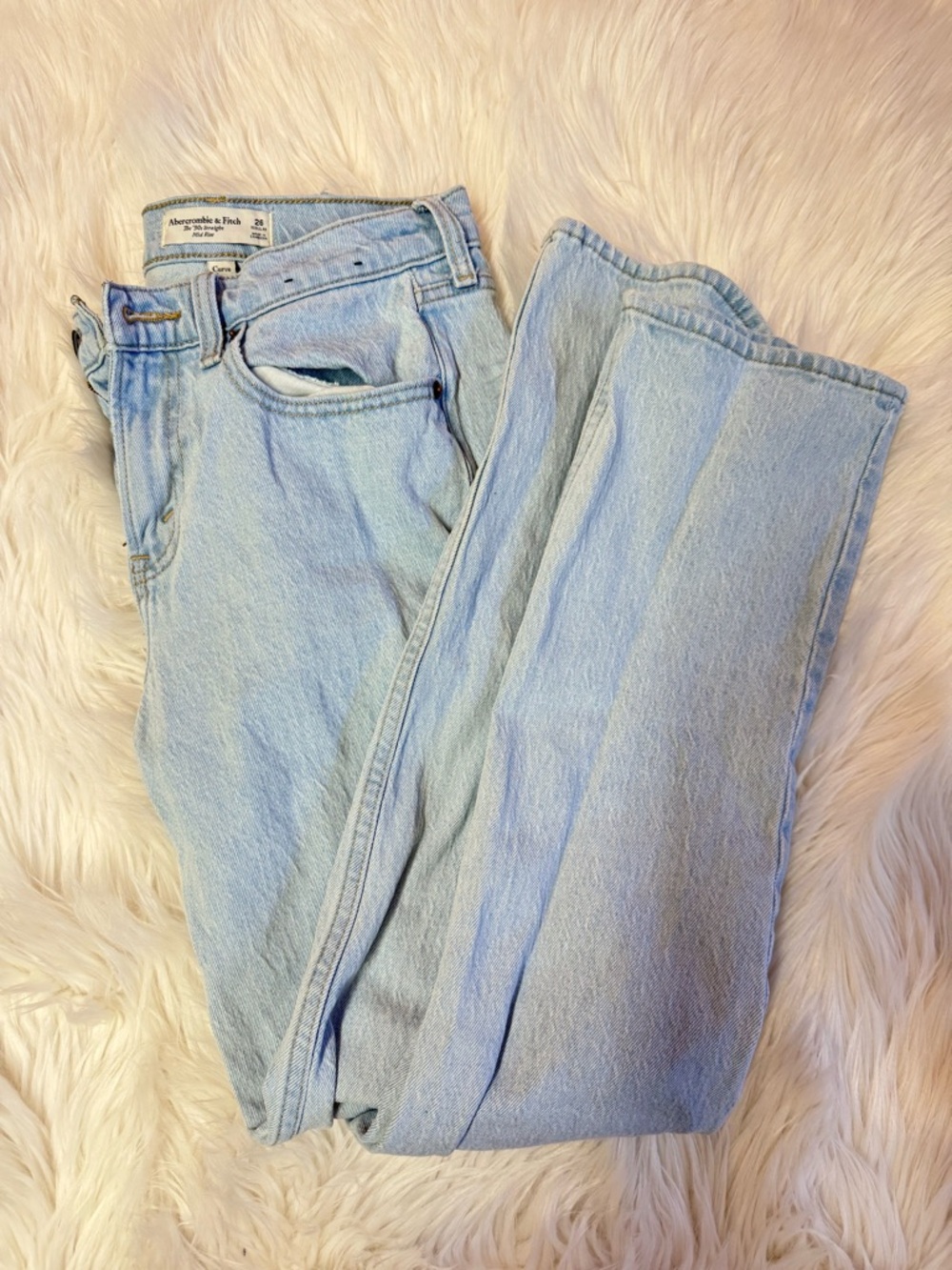 Abercrombie & Fitch Pale Blue Straight Leg Jeans